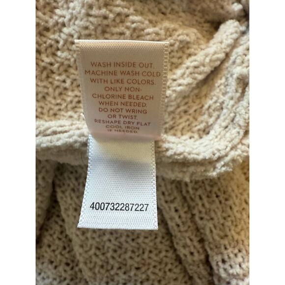 Lauren Conrad Beige Tie Hem Turtleneck Sweater Women’s L Knit Pullover Cozy Fall - Picture 8 of 8